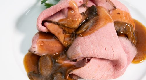 Sliced Roast Beef in Savory Mushroom Gravy
