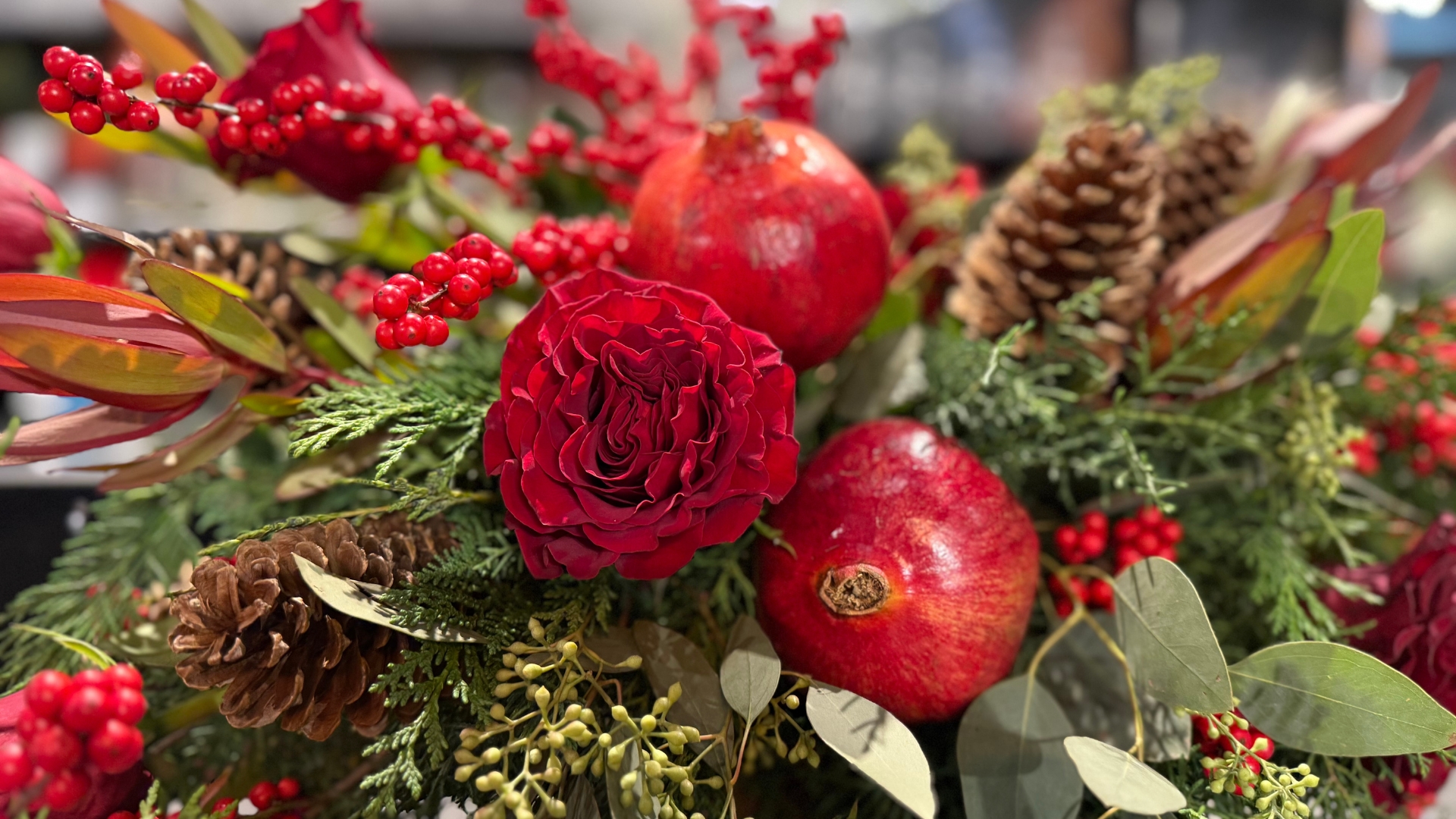holiday floral centerpiece