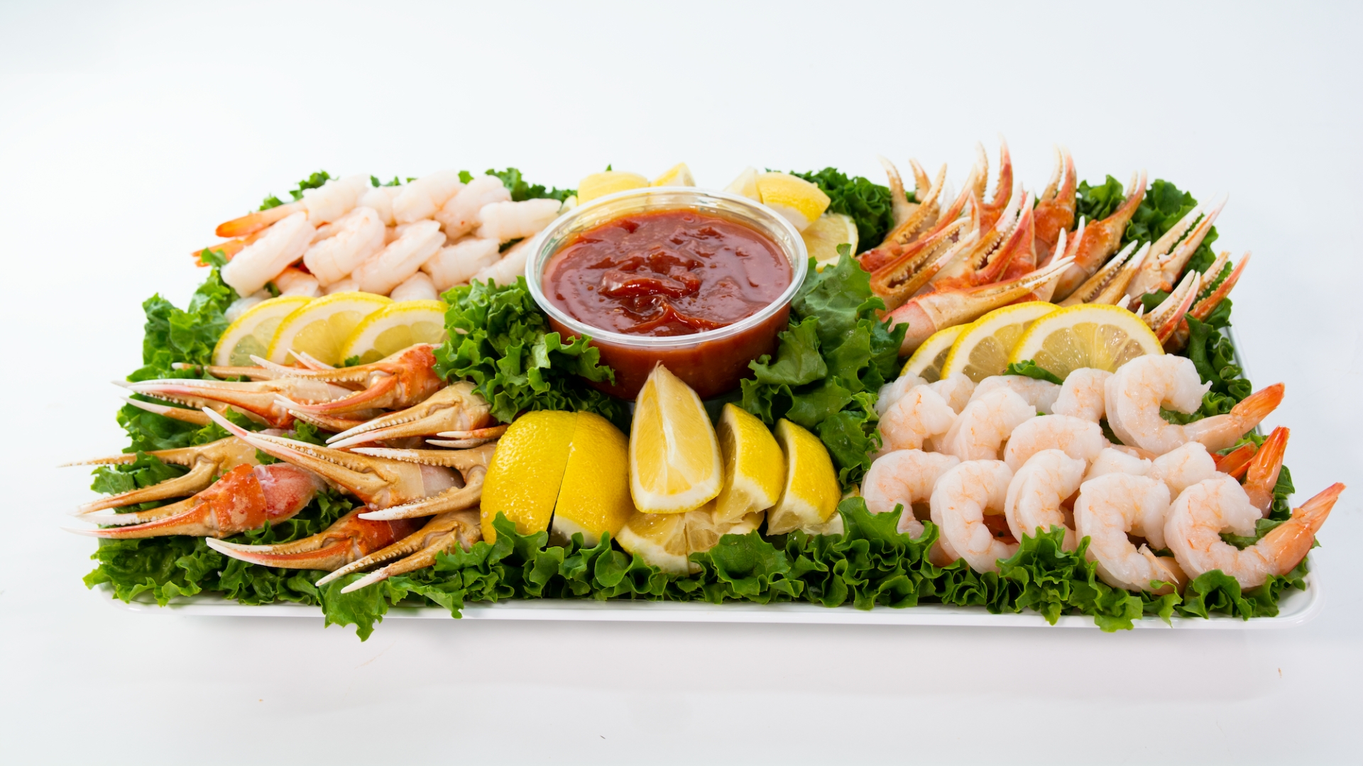 crab claw and shrimp platter