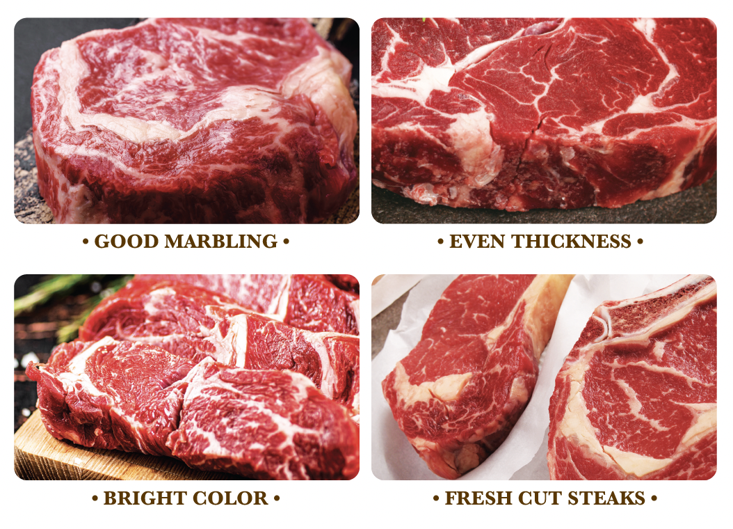 Raw steaks
